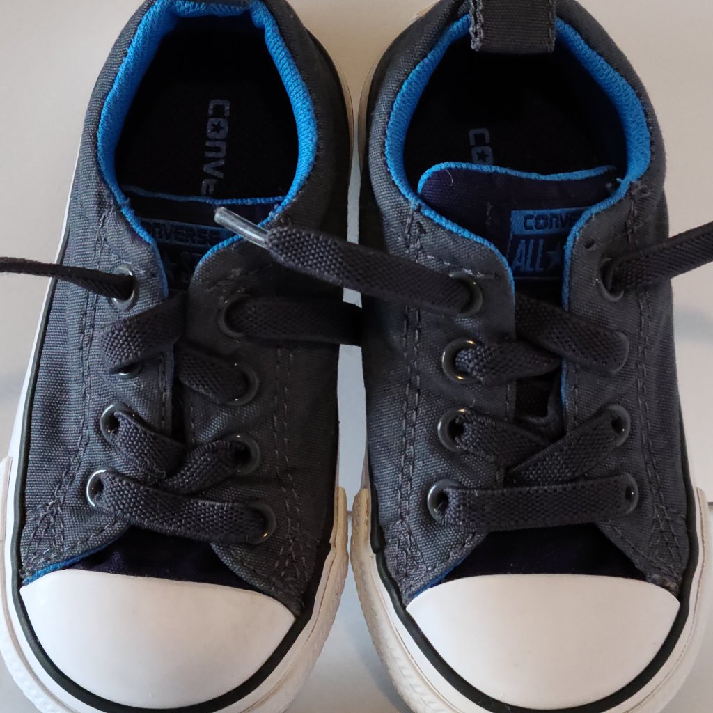 Converse All Star Dark Blue Casual Lace Up Sneakers/ Elastic Shoelaces Sz 6